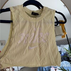 Nike Light Yellow Cropped Tank